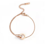 Crystal Roman Numeral Stainless Steel Bracelet