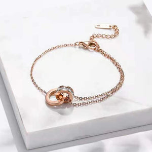 Crystal Roman Numeral Stainless Steel Bracelet