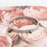 Women Titanium Steel Rose Unique Round Bangle & Bracelet