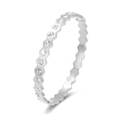 Classic Honeycomb Style Bangle Rose Zircon Bracelet