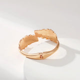 Vintage Hollow Leaf Bracelet Charm Crystal Bangle