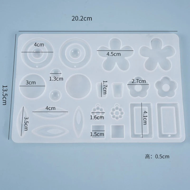 Silicone Resin Mold for DIY Jewelry Making - Geometric Beads Pendant