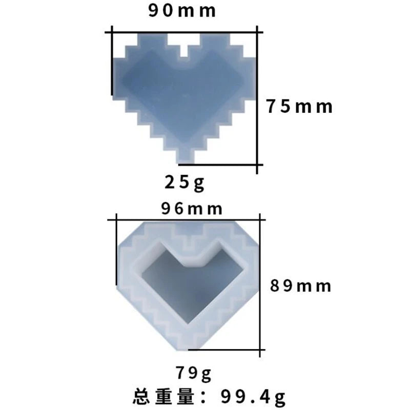 Silicone Mould Dried Flower Lace Heart Storage Box Mold - DIY Resin Craft