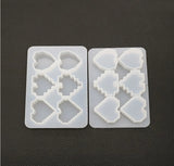 Silicone Mould Dried Flower Resin Craft 3 Hearts Pendant Mold