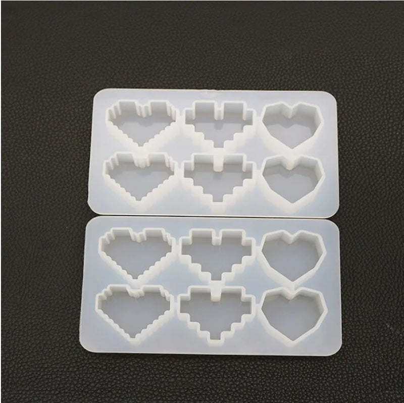 Silicone Mould Dried Flower Resin Craft 3 Hearts Pendant Mold