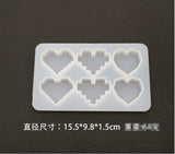 Silicone Mould Dried Flower Resin Craft 3 Hearts Pendant Mold