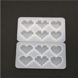 Silicone Mould Dried Flower Resin Craft 3 Hearts Pendant Mold
