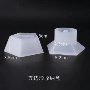 Silicone Mould Dried Flower Resin Decorative Craft DIY Pentagon Storage Box
