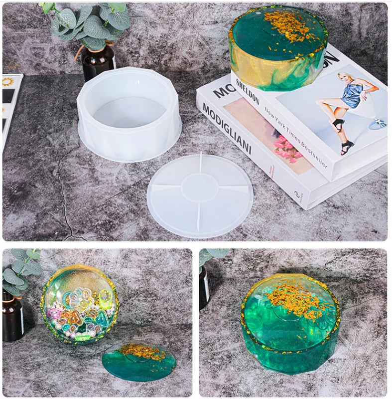 Silicone Mould Resin Craft Large Round Storage Box Mold