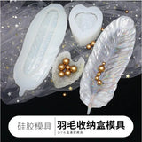 Resin Craft DIY Love Feather Storage box Mold