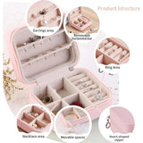 Portable Travel Jewelry Box PU Leather Display Case