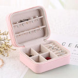 Portable Travel Jewelry Box PU Leather Display Case