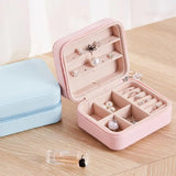 Portable Travel Jewelry Box PU Leather Display Case