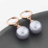 12mm Shell Pearl Hoop Earrings 585 Rose Women Jewelry Wedding Funny