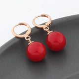 12mm Shell Pearl Hoop Earrings 585 Rose Women Jewelry Wedding Funny