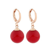 12mm Shell Pearl Hoop Earrings 585 Rose Women Jewelry Wedding Funny