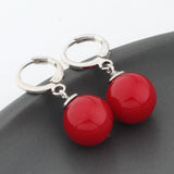 12mm Shell Pearl Hoop Earrings 585 Rose Women Jewelry Wedding Funny