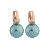 14mm Round Pearl Earrings 585 Rose Hanging Earrings For Women