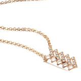 Rose Zircon Geometry Pendant Necklace Vintage Daily Jewelry