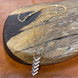 Rose Zircon Geometry Pendant Necklace Vintage Daily Jewelry