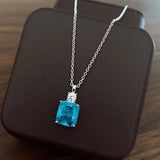 925 Silver Necklace w/ Zircon Pendant for Women