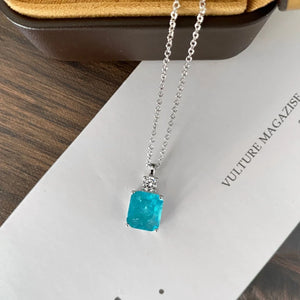 925 Silver Necklace w/ Zircon Pendant for Women