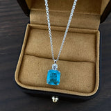 925 Silver Necklace w/ Zircon Pendant for Women