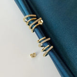 925 Silver Zircon Stud Earrings Women Wedding Party Jewelry