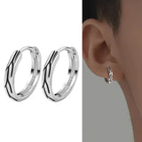 Black/Silver-color Dragon Totem Hoop Earrings Gothic Jewelry