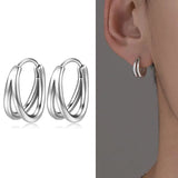 Black/Silver-color Dragon Totem Hoop Earrings Gothic Jewelry