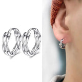 Black/Silver-color Dragon Totem Hoop Earrings Gothic Jewelry