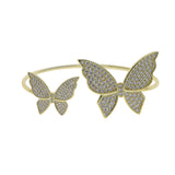 Silver CZ Butterfly Adjustable Open Bracelet for Women