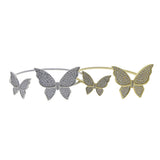 Silver CZ Butterfly Adjustable Open Bracelet for Women