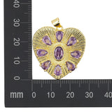 CZ Heart Necklace Pendant Plated Zircon DIY Women Accessories