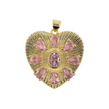 CZ Heart Necklace Pendant Plated Zircon DIY Women Accessories