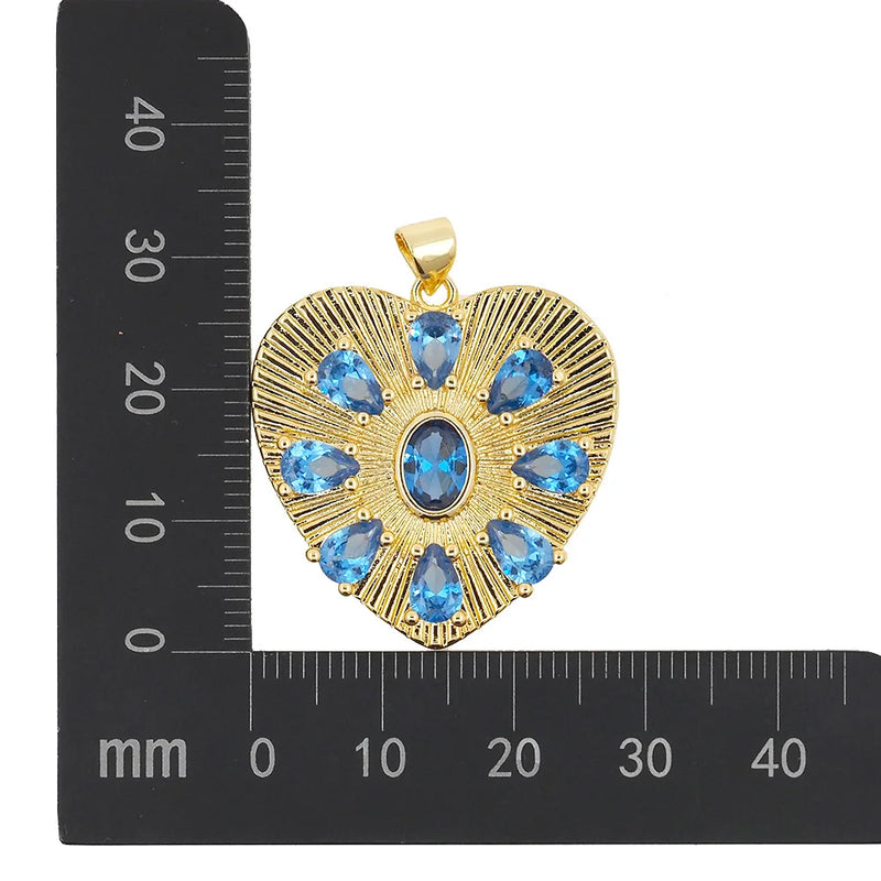 CZ Heart Necklace Pendant Plated Zircon DIY Women Accessories