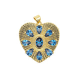 CZ Heart Necklace Pendant Plated Zircon DIY Women Accessories