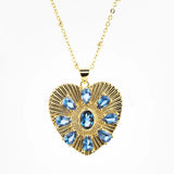 CZ Heart Necklace Pendant Plated Zircon DIY Women Accessories