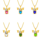 Trendy Mouse Birthstone Necklace for Girls' Birthday