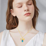 Trendy Mouse Birthstone Necklace for Girls' Birthday