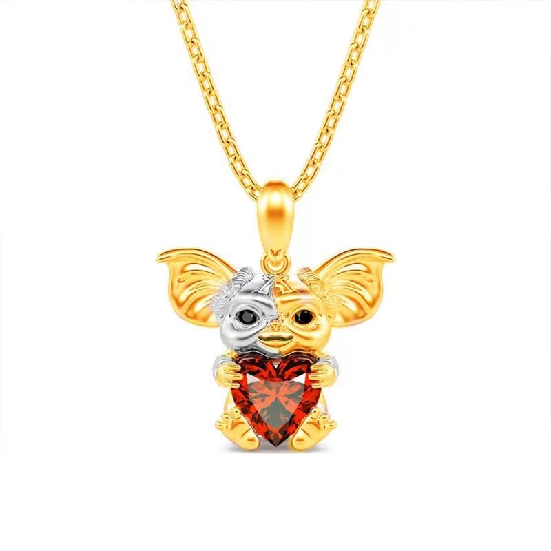 Trendy Mouse Birthstone Necklace for Girls' Birthday