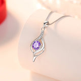Zircon Pendant Necklace 925 Sterling Silver Women Jewelry CZ Clavicle Chain