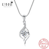 Zircon Pendant Necklace 925 Sterling Silver Women Jewelry CZ Clavicle Chain