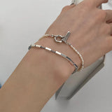 Freshwater Pearl Bracelet 925 Sterling Silver Delicate Hip Hop Geometric Wedding