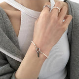 Freshwater Pearl Bracelet 925 Sterling Silver Delicate Hip Hop Geometric Wedding
