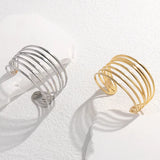 Geometric Lines Cuff Bracelet Stainless Steel