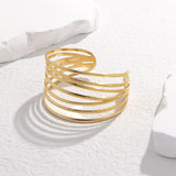 Geometric Lines Cuff Bracelet Stainless Steel