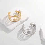 Geometric Lines Cuff Bracelet Stainless Steel