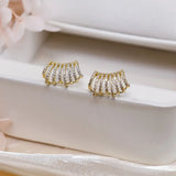 Metal Crystal Stud Earrings for Women Party Jewelry