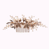Floral Pearl Hairpin Wedding Tiara Crystal Bride Hair Jewelry
